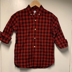 GAP Kids Red and Black Plaid Button Down Shirt